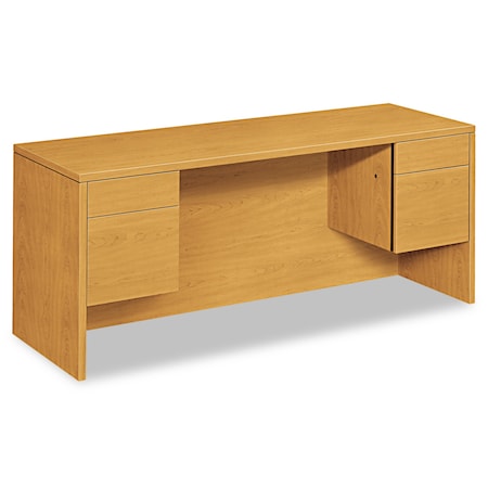 Hon Kneespace Credenza With 3/4-Height Pedestals, 72w x 24d, Harvest H10543.CC